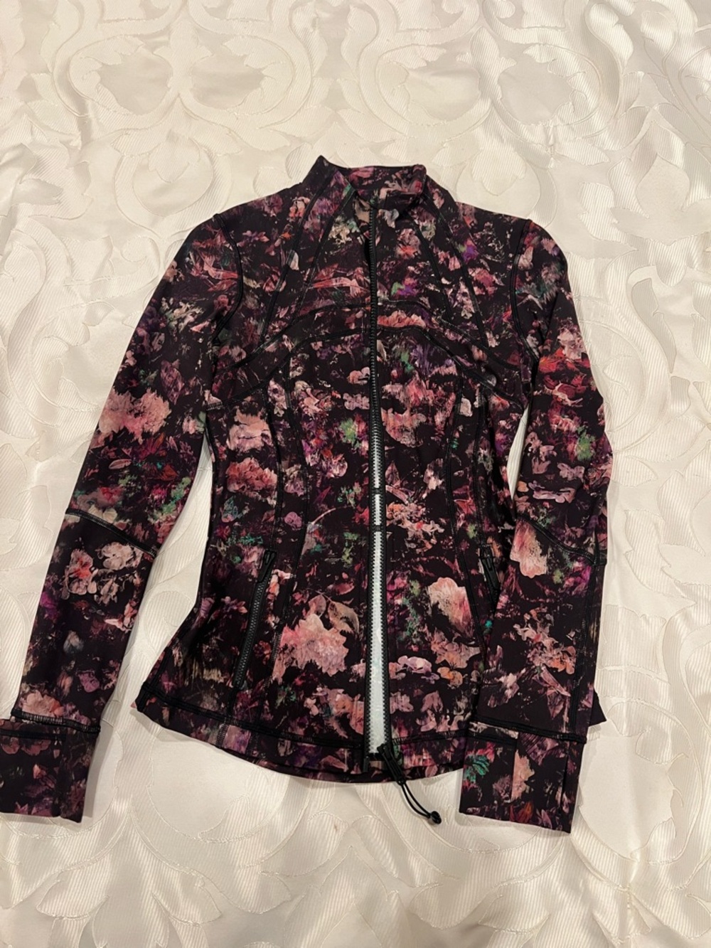 lululemon athletica define Floral Zip Bomber Jacket - Black & Pink